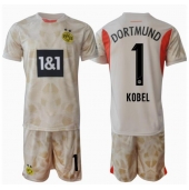 Billige Borussia Dortmund Gregor Kobel #1 Målmand Hjemmebanetrøje Børn 2024-25 Kort ærmer (+ bukser)