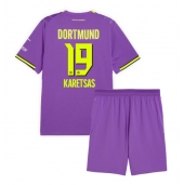 Billige Borussia Dortmund Konstantinos Karetsas #19 Tredje trøje Børn 2026-27 Kort ærmer (+ bukser)