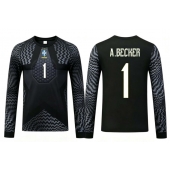 Billige Brasilien Alisson Becker #1 Målmand Hjemmebanetrøje VM 2026 Lange ærmer