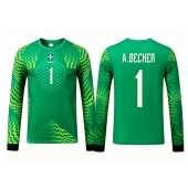 Billige Brasilien Alisson Becker #1 Målmand Udebanetrøje VM 2026 Lange ærmer