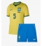 Billige Brasilien Casemiro #5 Hjemmebanetrøje Børn VM 2026 Kort ærmer (+ bukser)