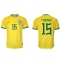 Billige Brasilien Fabinho #15 Hjemmebanetrøje VM 2022 Kort ærmer