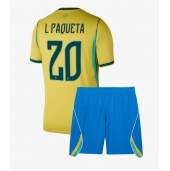 Billige Brasilien Lucas Paqueta #20 Hjemmebanetrøje Børn VM 2026 Kort ærmer (+ bukser)