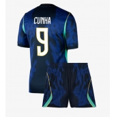 Billige Brasilien Matheus Cunha #9 Udebanetrøje Børn VM 2026 Kort ærmer (+ bukser)