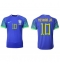 Billige Brasilien Neymar Jr #10 Udebanetrøje VM 2022 Kort ærmer