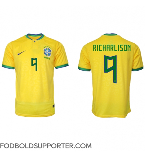Billige Brasilien Richarlison #9 Hjemmebanetrøje VM 2022 Kort ærmer