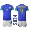Billige Brasilien Richarlison #9 Udebanetrøje Børn VM 2022 Kort ærmer (+ bukser)
