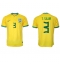 Billige Brasilien Thiago Silva #3 Hjemmebanetrøje VM 2022 Kort ærmer