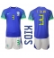 Billige Brasilien Thiago Silva #3 Udebanetrøje Børn VM 2022 Kort ærmer (+ bukser)