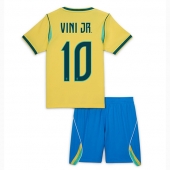 Billige Brasilien Vinicius Junior #10 Hjemmebanetrøje Børn VM 2026 Kort ærmer (+ bukser)