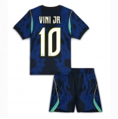 Billige Brasilien Vinicius Junior #10 Udebanetrøje Børn VM 2026 Kort ærmer (+ bukser)