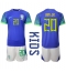 Billige Brasilien Vinicius Junior #20 Udebanetrøje Børn VM 2022 Kort ærmer (+ bukser)