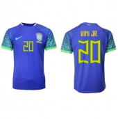 Billige Brasilien Vinicius Junior #20 Udebanetrøje VM 2022 Kort ærmer