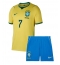 Billige Brasilien Vinicius Junior #7 Hjemmebanetrøje Børn VM 2026 Kort ærmer (+ bukser)