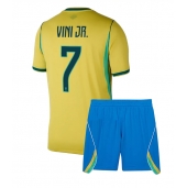 Billige Brasilien Vinicius Junior #7 Hjemmebanetrøje Børn VM 2026 Kort ærmer (+ bukser)