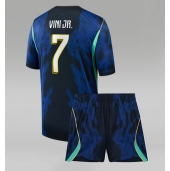 Billige Brasilien Vinicius Junior #7 Udebanetrøje Børn VM 2026 Kort ærmer (+ bukser)