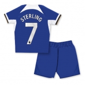 Billige Chelsea Raheem Sterling #7 Hjemmebanetrøje Børn 2023-24 Kort ærmer (+ bukser)