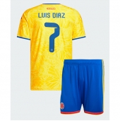 Billige Colombia Luis Diaz #7 Hjemmebanetrøje Børn VM 2026 Kort ærmer (+ bukser)