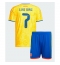 Billige Colombia Luis Diaz #7 Hjemmebanetrøje Børn VM 2026 Kort ærmer (+ bukser)