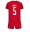Billige Danmark Joakim Maehle #5 Hjemmebanetrøje Børn VM 2022 Kort ærmer (+ bukser)