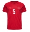 Billige Danmark Joakim Maehle #5 Hjemmebanetrøje VM 2022 Kort ærmer