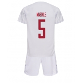 Billige Danmark Joakim Maehle #5 Udebanetrøje Børn VM 2022 Kort ærmer (+ bukser)