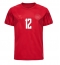 Billige Danmark Kasper Dolberg #12 Hjemmebanetrøje VM 2022 Kort ærmer