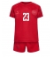 Billige Danmark Pierre-Emile Hojbjerg #23 Hjemmebanetrøje Børn VM 2022 Kort ærmer (+ bukser)