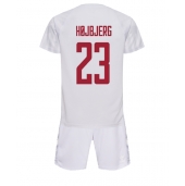 Billige Danmark Pierre-Emile Hojbjerg #23 Udebanetrøje Børn VM 2022 Kort ærmer (+ bukser)
