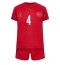 Billige Danmark Simon Kjaer #4 Hjemmebanetrøje Børn VM 2022 Kort ærmer (+ bukser)