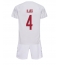 Billige Danmark Simon Kjaer #4 Udebanetrøje Børn VM 2022 Kort ærmer (+ bukser)