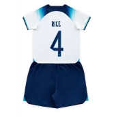 Billige England Declan Rice #4 Hjemmebanetrøje Børn VM 2022 Kort ærmer (+ bukser)