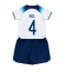 Billige England Declan Rice #4 Hjemmebanetrøje Børn VM 2022 Kort ærmer (+ bukser)