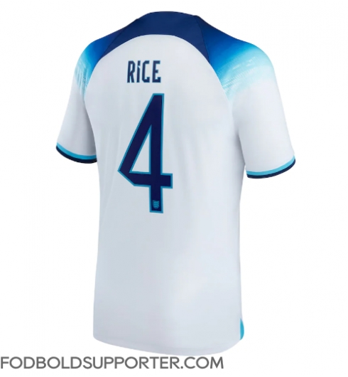 Billige England Declan Rice #4 Hjemmebanetrøje VM 2022 Kort ærmer