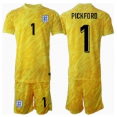 Billige England Jordan Pickford #1 Målmand Udebanetrøje Børn EM 2024 Kort ærmer (+ bukser)