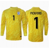 Billige England Jordan Pickford #1 Målmand Udebanetrøje EM 2024 Lange ærmer