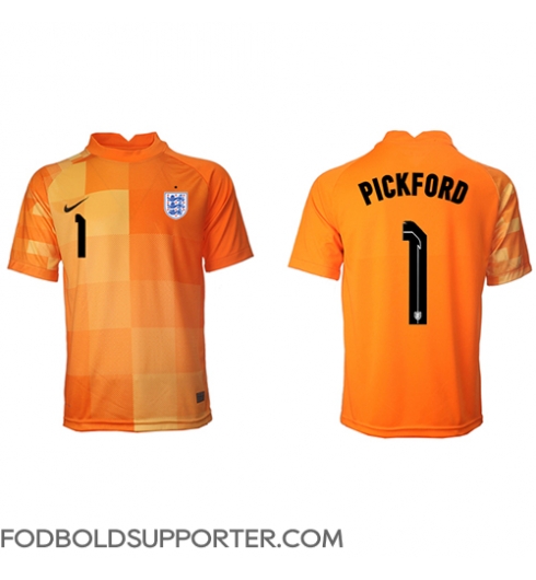 Billige England Jordan Pickford #1 Målmand Udebanetrøje VM 2022 Kort ærmer