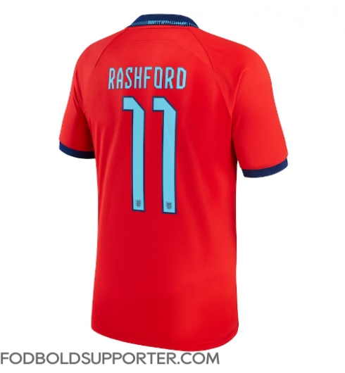 Billige England Marcus Rashford #11 Udebanetrøje VM 2022 Kort ærmer