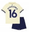 Billige Everton Vitaliy Mykolenko #16 Udebanetrøje Børn 2025-26 Kort ærmer (+ bukser)