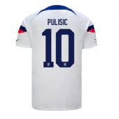 Billige Forenede Stater Christian Pulisic #10 Hjemmebanetrøje VM 2022 Kort ærmer