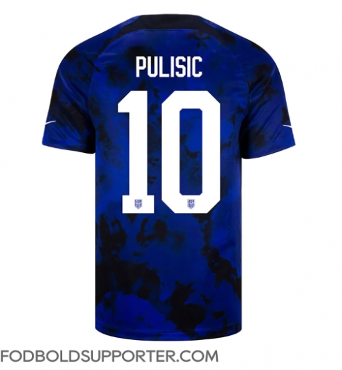 Billige Forenede Stater Christian Pulisic #10 Udebanetrøje VM 2022 Kort ærmer