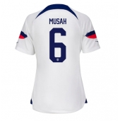 Billige Forenede Stater Yunus Musah #6 Hjemmebanetrøje Dame VM 2022 Kort ærmer