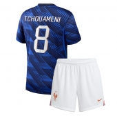 Billige Frankrig Aurelien Tchouameni #8 Hjemmebanetrøje Børn VM 2026 Kort ærmer (+ bukser)