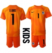 Billige Frankrig Hugo Lloris #1 Målmand Hjemmebanetrøje Børn VM 2022 Kort ærmer (+ bukser)