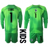 Billige Frankrig Hugo Lloris #1 Målmand Udebanetrøje Børn VM 2022 Lange ærmer (+ bukser)