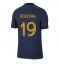 Billige Frankrig Karim Benzema #19 Hjemmebanetrøje VM 2022 Kort ærmer