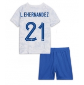 Billige Frankrig Lucas Hernandez #21 Udebanetrøje Børn VM 2022 Kort ærmer (+ bukser)