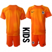 Billige Frankrig Målmand Hjemmebanetrøje Børn VM 2022 Kort ærmer (+ bukser)