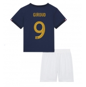 Billige Frankrig Olivier Giroud #9 Hjemmebanetrøje Børn VM 2022 Kort ærmer (+ bukser)