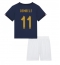 Billige Frankrig Ousmane Dembele #11 Hjemmebanetrøje Børn VM 2022 Kort ærmer (+ bukser)